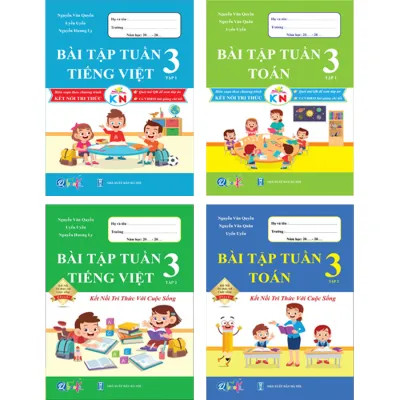 Sách Lớp 3 - Bộ 12 Cuốn Đề Kiểm Tra Bài Tập Tuần Bài Tập Hằng Ngày Toán và Tiếng Việt Kết Nối