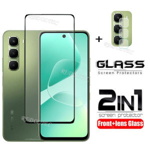 Infinix Hot 60 60Pro 60i 2 in 1 Screen Protector+ Protector Full Cover Full Glue Infinix Hot 60 Pro Hot 60i Tempered Glass Film Protection With Camera Flim Protection