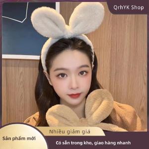 Hàng có sẵn✨ New tai thỏ sang trọng Headband phụ nữ rắn màu sang trọng hairband tóc Hoop cô gái thời trang trang điểm Phụ kiện tóc
