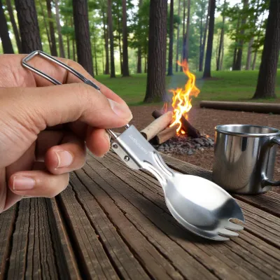 TaffSPORT Foldable Spoon Fork Sendok Garpu Lipat Stainless Steel 410 SVGF2