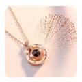 Korean Stylish Couple Necklace 100 I Love You Ideal Gift for GirlFriedns Infinity Heart Mom Pendant Necklace for Women Mother's Day Gift. 