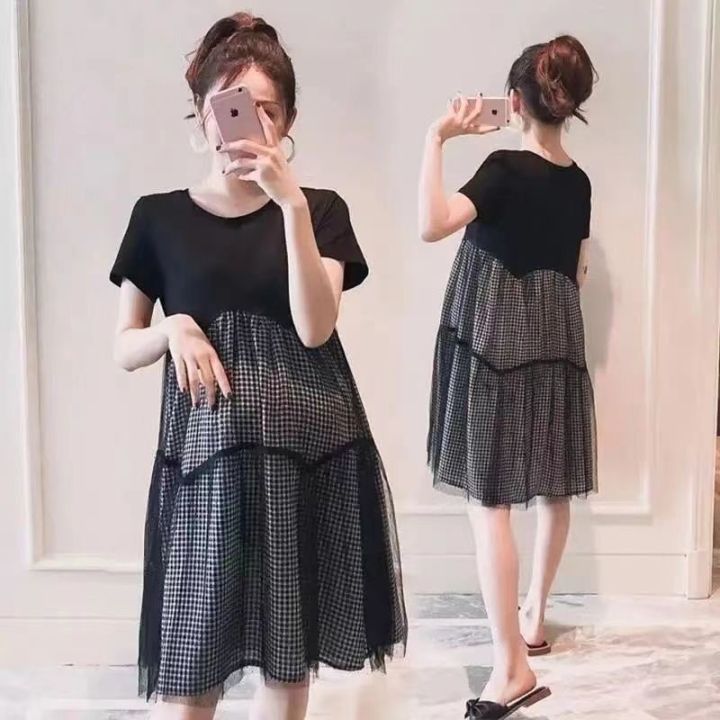 Free shipping Mom&Kids High Quality Pregnant dress baju pregnant pregnancy dress Maternity Plus Size Tops Pregnant baju ibu mengandung Maternity Short Sleeve Dress Fashion Plaid Mesh Western Style Seluar Mengandung 孕妇连衣裙 孕妇裙 孕妇裤 孕婦褲 孕妇短裤 孕婦裝 新款 孕婦連衣裙 COD