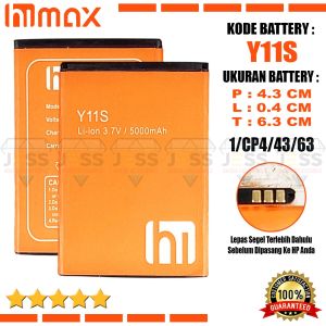 Baterai Himax Y11S / Quad Core / INEW GX-8 Ukuran Battery Panjang 4.3cm Tinggi 6.3cm Tebal 0.4cm Ori
