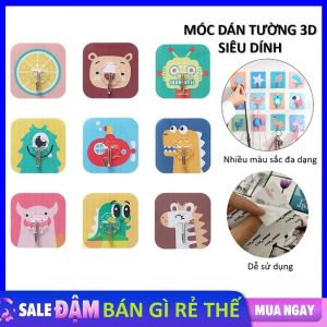 Móc Dán Tường Siêu Dính 3D Hoạ Tiết Hình Độc Đáo Siêu Chịu Lực Nhiều Mẫu 7.5*7.5cm