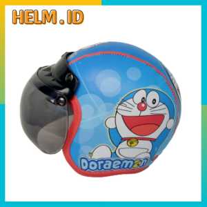 Helm Anak Usia 2-7 Tahun Kaca Bogo Retro Karakter Doraemon Termurah