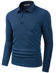 New Mens Cotton Polo T Shirts Long Full Sleeves Polyester Anti UV Protection Moisture Wicking Quick Dry Golf Shirt Tops D4CT11