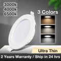 TOLO Pin light Tri color LED Downlight Dimmable light Recessed Round Panel Light Ultra-Thin Ceiling Light 5W 7W 9W. 