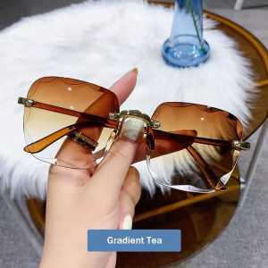 GUK Kacamata Hitam Tanpa Bingkai Bentuk Kotak Persegi Desain Mewah Untuk Pria Wanita Sunglass Import Murah 16040 COD
