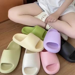 [Free Shipping] WomenS Indoor Bread Slippers For Summer Thick-Soled Eva Bathroom Non-Slip Silent CoupleS Soft-Soled Sandals