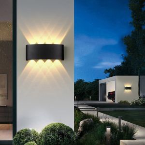 LANGYUE LED Wall Lamp 4/6/8/10W Wall Light COB Indoor Outdoor Lighting IP65 Waterproof Aluminium/Plastic for Home Decoration Interior Lighting