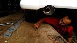 Knalpot Mobil Omega Pelangi Las Cacing Suara Bass Kering Untuk Semua Tipe Mobil