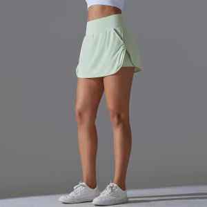 Fashion Women Tennis Skirts 2 in 1 Dry Quick High Waist Shorts Fitness Running Golf Badminton Anti Exposure Skirt Gym Sportswear2026