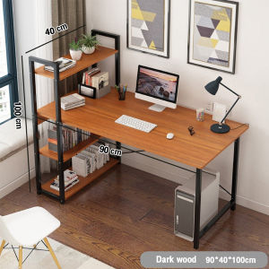 Computer Table 90/120cm Study Table With Book Shelf Desktop Table Office Table for Home Bedroom