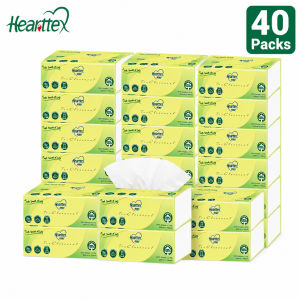 【20Packs/Box】心相印Hearttex 3-Ply Facial Tissue 100 Sheets Soft Fragrance-Free Box Tissue Virgin Wood Pulp