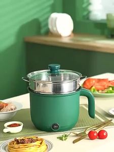 1.5L Electric Frying Pot New Stainless Steel Mini Rice Cooker Periuk Nasi Multifunctional Non-Stick Hot Pan 電飯鍋 电煮锅