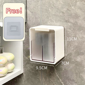 White Wall Mounted Flip Storage Box Dust-proof Sealing Container Makeup Cosmetic Sanitary Napkin Organizer