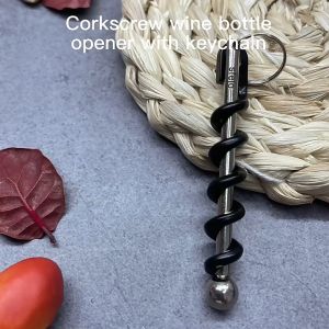 Mini Wine Beer Bottle Opener Portable Stainless Steel Corkscrew Double Hinged Bottle Corkscrew Outdoor Keychain Wine Opener Bar