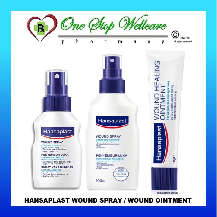 HANSAPLAST WOUND SPRAY 50ML / 100ML / WOUND HEALING OINTMENT 50G | Lazada