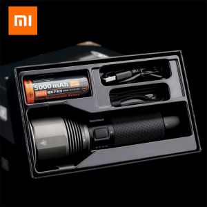 Senter NexTool LED USB Rechargeable 2000 Lumens 5 Mode 380 Meter Waterproof Paket Lengkap - Xiaomi NexTool Senter LED USB Rechargeable 2000 Lumens - Black - Waterproof - Rechargaeable - Battery 26650 5000mAh - Charger Battery - Super Terang