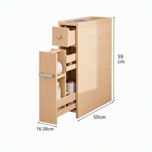 Narrow Gap Bathroom Storage Cabinet Waterproof Toilet Side Shelf for Small Restroom