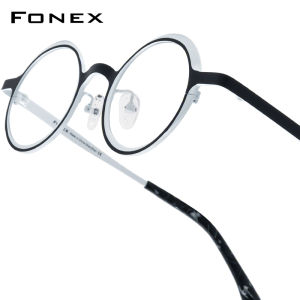 FONEX Gọng kính Titan phụ nữ 2025 thời trang mới thiết kế thương hiệu retro cổ điển kính tròn nam siêu nhẹ Nhật Bản Chất lượng cao kính mắt cho mắt 85774