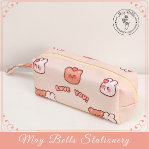 Túi Bóp Đựng Bút Viết Vải Canvas Gấu Cute Phong Cách Hàn Quốc In Họa Tiết Hoạt Hình Gấu Dễ Thương Cỡ Lớn Cho Bé Đi Học