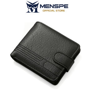 MENSPE Fashion Wallet Mens Simple Short Wallet Retro Textured PU Buckle Coin Purse Business Multi-Card Position Wallets Travel Purses Coin Pouch ID Credit Cards Holders