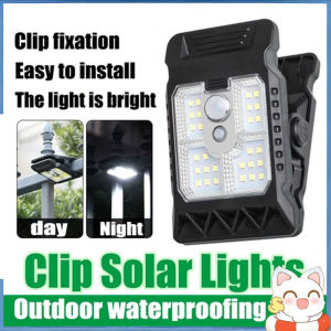 Solar Clip Light Outdoor Waterproof Flood Night Light Wall Lamp LED Garden Patio Decoration