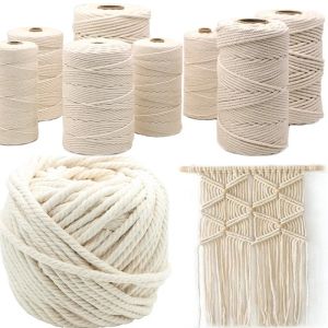 Natural Handmade Cotton Cord Decoration Rope 1/2/3/4/5/6/8/10mm
