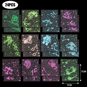 24Pcs/Set Luminous Origami Paper Square Scrapbook Paper Twelve Constellations Starry Night Glow Gift Wrapping Material