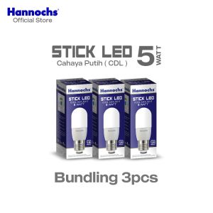 Lampu Bohlam Hannochs Paket 3 pcs LED Stick 5W Cahaya Putih