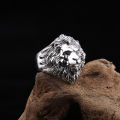Sinboia Domineering Lion Head Silver Ring For Men. 