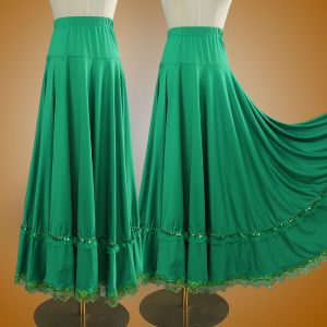 New Womens Lace Chiffon Long Skirt Ballet Womens Half Skirt Solid Color Long Dance Practice Dress