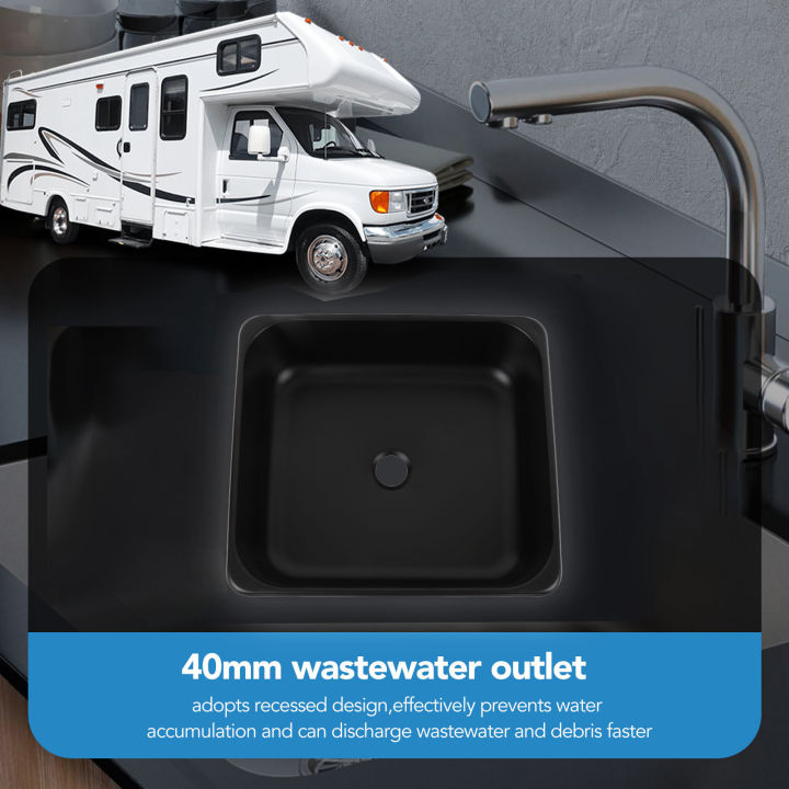 RV Kitchen Sink, 9.45x5.31in Rectangular Stainless Steel RV Sink with RV Kitchen Sink, 9.45x5.31in Rectangular Stainless Steel RV Sink with