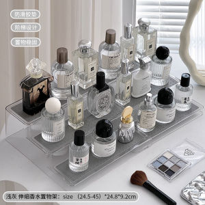 Scalable Perfume Organizer Transparent 3-layer Ladder Acrylic Perfume Display Rack Dressing Table Makeup Organizer Ins Lipstick Cosmetics Organizer
