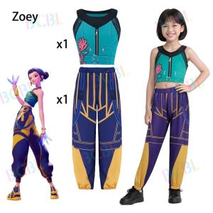 《1014》BCBL Demon Hunters Cosplay Costumes for Girls KPOP Zoey Mira Rumi Cosplay Costume Kids Halloween Party Role Play Set