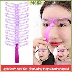 Moda Eyebrow Tool Set 8 shapes Magic Handle Eyebrow Card Eye Brow Class Makeup Tools