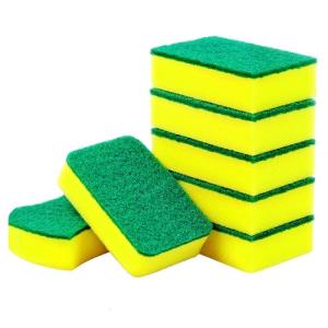 Double Sided Kitchen Dish Scrub Sponge Heavy Duty Scrubber For Hard Greases High Density Foams Long Lasted Cleaning Tool