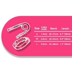 HamshMoc Dog Cat Leash Combo POM Buckle Size Adjuster Anti-Rust D-Ring Tangle-Free Rotator Comfort Grip Polyester Weave