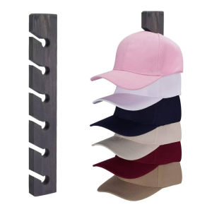 Wooden Hat Hanger for Baseball Cap Home Decor Space-Saving Wooden Organizer with Display Shelf