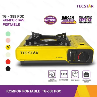 TECSTAR Kompor Portable Camping BBQ Outdoor 2 Fungsi Gas Tabung & Kaleng 1 Tungku + Koper