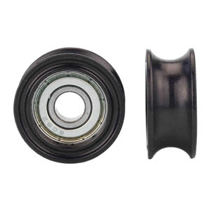 LEI 1Pcs 8x30x13mm U-shaped Bearing Roller Guide Wheel 608 Bearing Moving Pulley Rubber Roller Mute Elasticity Roller Pulley