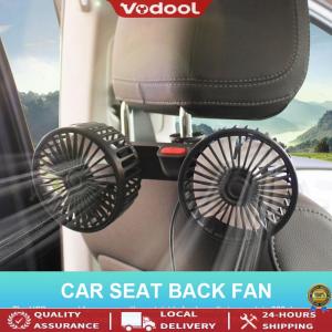 [Upgraded]12V/24V Car Powerful Fan USB Charging Auto Rear Seat Air Fan Dual Head Electric Seat Back Cooler 360 Degree Rotation for Vehicle SUV for Auto Sedan[Vodool Official Tool]