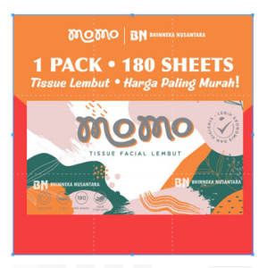 Tissue MOMO Tissue Facial Tissue Wajah 180 Sheets