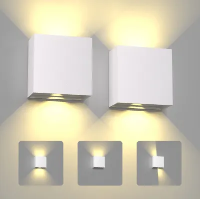 Wall Lamps Indoor Outdoor 2Pcs LED Wall Lighting 6W Luminaires IP65 Waterproof Up and Down Modern Wall Lamp for Hallway Yard Living Room Balcony Staircase Porch Shop Outdoor