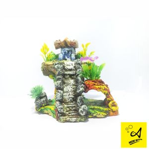 Rumah Jembatan/ Hiasan Aquascape / Hiasan Aquarium / Tebing Aquarium / Ornament Akuarium Buatan Tanggan