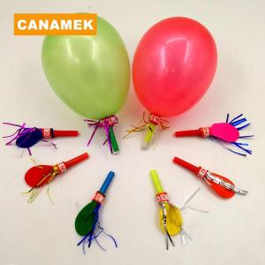 【CANAMEK】 50PCS Colorful Blowouts Whistle Blowing Dragon With Balloon For Kids Birthday Party Favors Decoration Children Toys Supplies