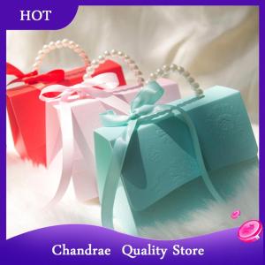 [Chandrae] Letterpress Printing Flower Candy Box Mini Packaging Bags Paper Box For Gift Set Box Small Gift Bags Wedding Favors Party Decor