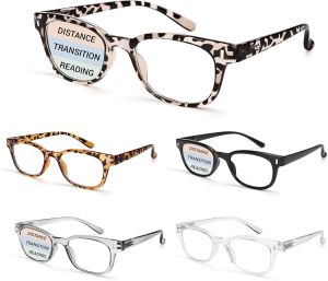 BLS BLUES Reading Glasses for Women/Men Blue Light Blocking Computer Readers Anti Migraine/Eye Strain Blocker Eyewear 5Packs (3Multifocus+2Readers with Cases 1.0)