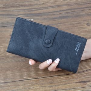 Famulei Leather Denim Long Wallet For Ladies YM1069-1508